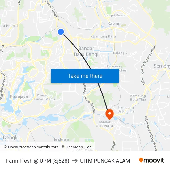 Farm Fresh @ UPM (Sj828) to UITM PUNCAK ALAM map