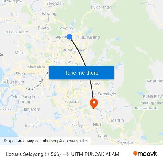 Lotus's Selayang (Kl566) to UITM PUNCAK ALAM map