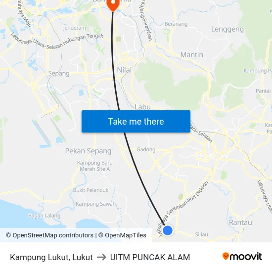 Kampung Lukut, Lukut to UITM PUNCAK ALAM map