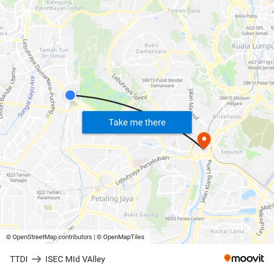 TTDI to ISEC MId VAlley map