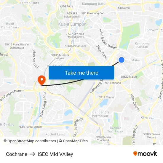 Cochrane to ISEC MId VAlley map