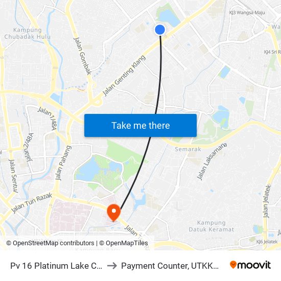 Pv 16 Platinum Lake Condominium (Kl1520) to Payment Counter, UTKKM, National Heart Institute map
