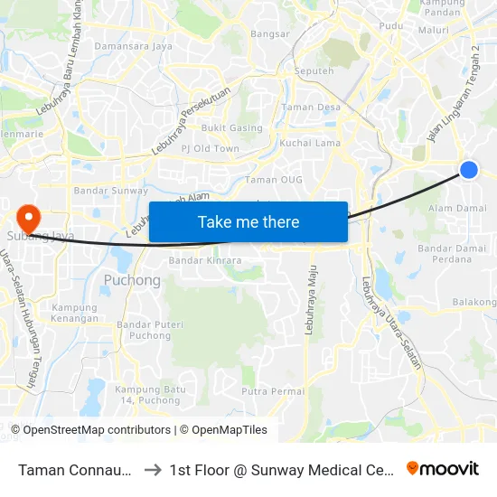 Taman Connaught to 1st Floor @ Sunway Medical Center map