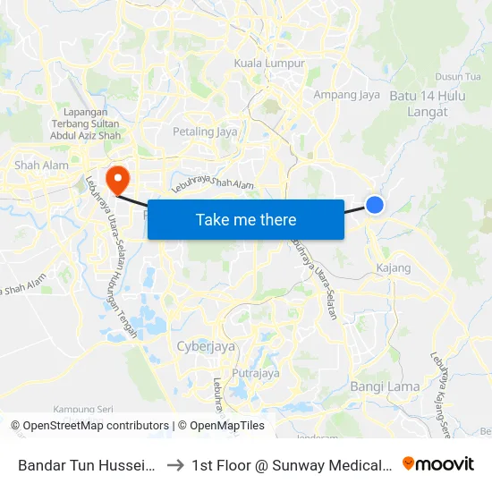 Bandar Tun Hussein Onn to 1st Floor @ Sunway Medical Center map