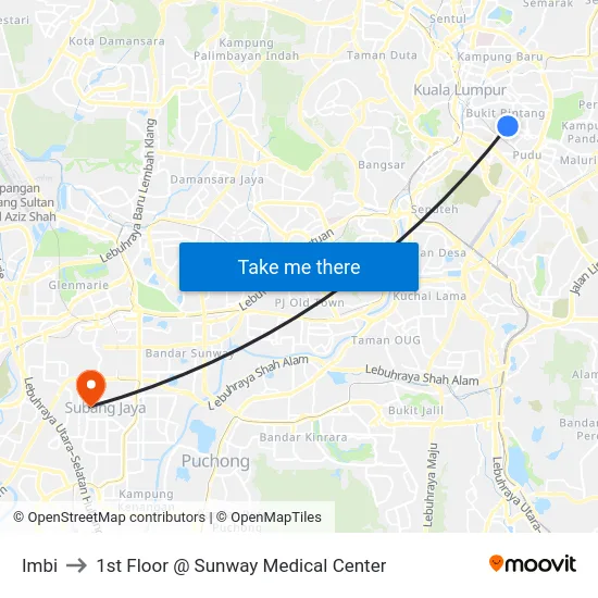 Imbi to 1st Floor @ Sunway Medical Center map