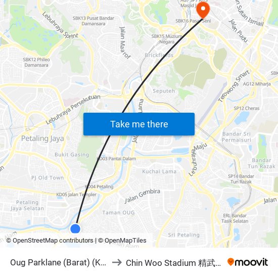 Oug Parklane (Barat) (Kl1343) to Chin Woo Stadium 精武体育馆 map