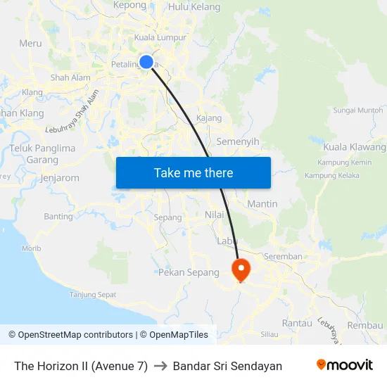The Horizon II (Avenue 7) to Bandar Sri Sendayan map