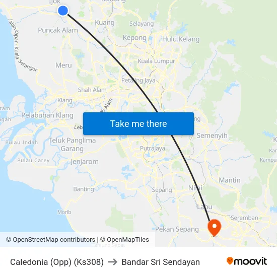 Caledonia (Opp) (Ks308) to Bandar Sri Sendayan map