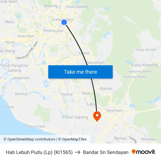 Hab Lebuh Pudu (Lp) (Kl1565) to Bandar Sri Sendayan map