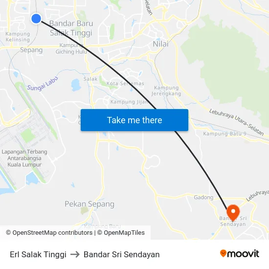 Erl Salak Tinggi to Bandar Sri Sendayan map