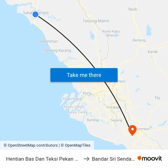 Hentian Bas Dan Teksi Pekan Sabak to Bandar Sri Sendayan map