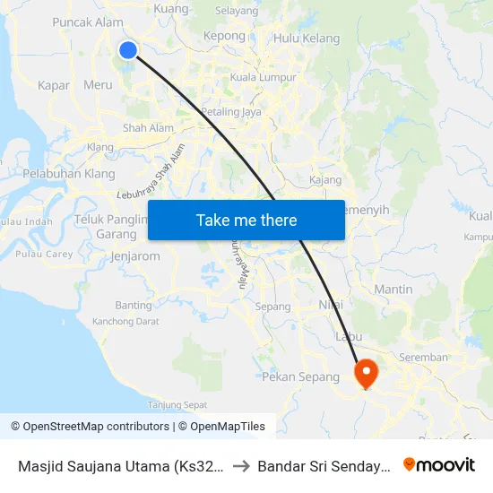 Masjid Saujana Utama (Ks322) to Bandar Sri Sendayan map