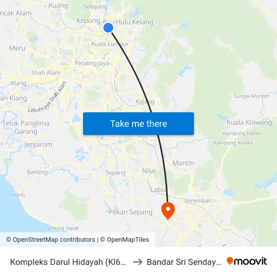 Kompleks Darul Hidayah (Kl618) to Bandar Sri Sendayan map