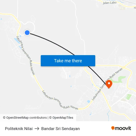 Politeknik Nilai to Bandar Sri Sendayan map