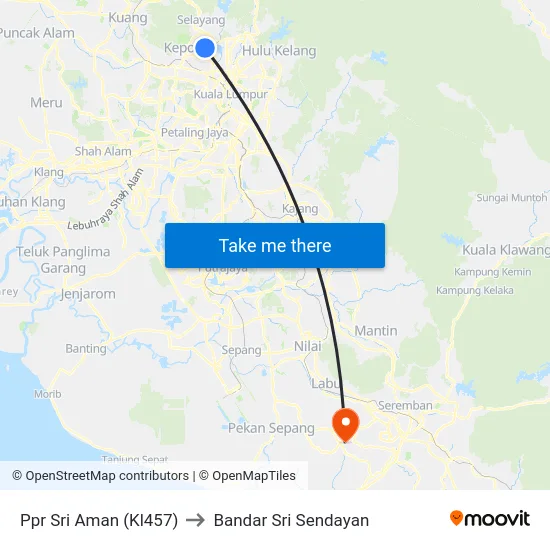Ppr Sri Aman (Kl457) to Bandar Sri Sendayan map