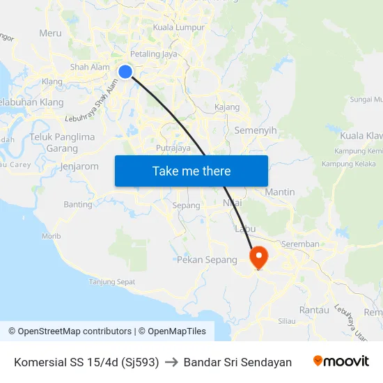 Komersial SS 15/4d (Sj593) to Bandar Sri Sendayan map