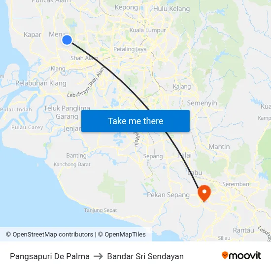 Pangsapuri De Palma to Bandar Sri Sendayan map