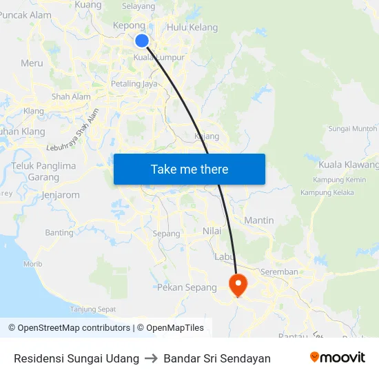 Residensi Sungai Udang to Bandar Sri Sendayan map