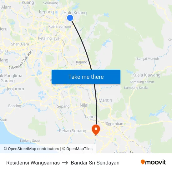 Residensi Wangsamas to Bandar Sri Sendayan map