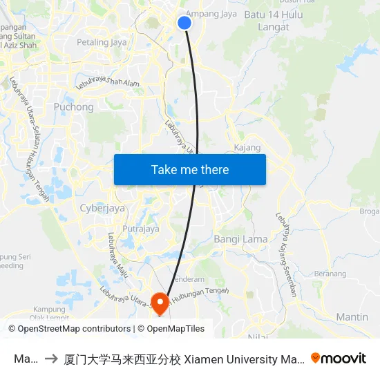 Maluri to 厦门大学马来西亚分校 Xiamen University Malaysia Campus map