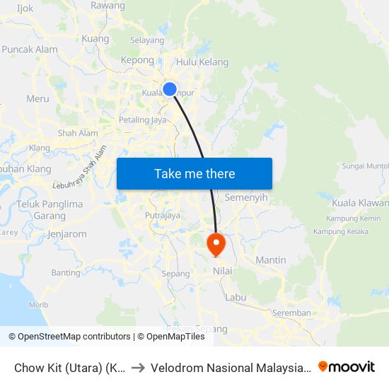 Chow Kit (Utara) (Kl52) to Velodrom Nasional Malaysia, Nilai map