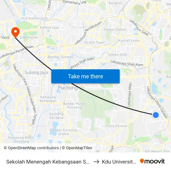 Sekolah Menengah Kebangsaan Seri Serdang (Sj125) to Kdu University College map