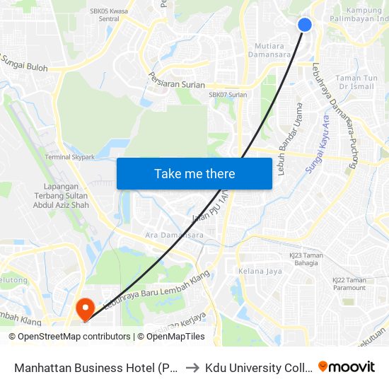 Manhattan Business Hotel (Pj379) to Kdu University College map