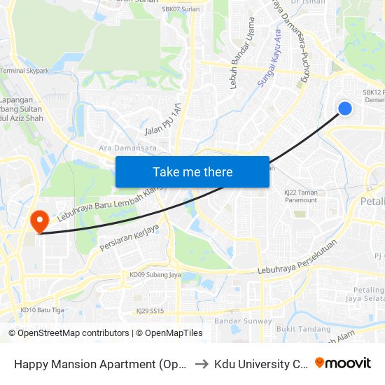 Happy Mansion Apartment (Opp) (Pj219) to Kdu University College map