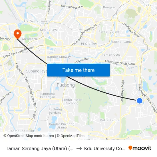 Taman Serdang Jaya (Utara) (Sj136) to Kdu University College map