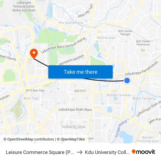 Leisure Commerce Square (Pj622) to Kdu University College map