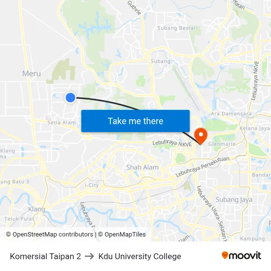Komersial Taipan 2 to Kdu University College map