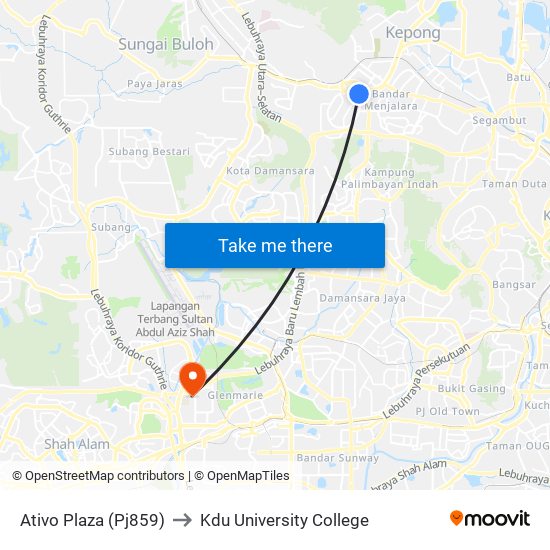 Ativo Plaza (Pj859) to Kdu University College map