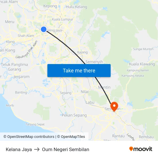 Kelana Jaya to Oum Negeri Sembilan map