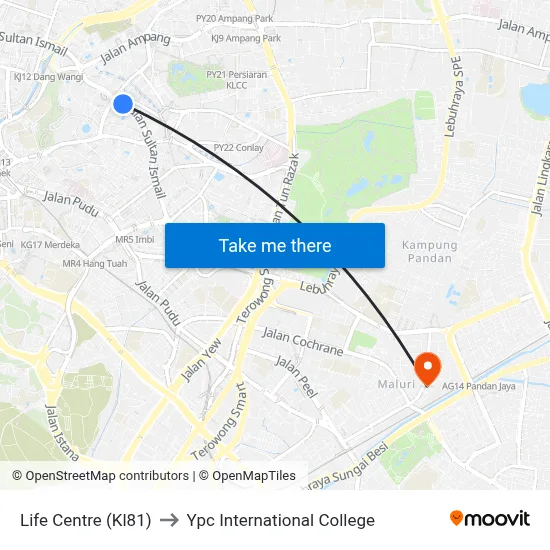 Life Centre (Kl81) to Ypc International College map