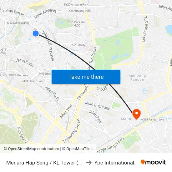 Menara Hap Seng / KL Tower (Timur) (Kl18) to Ypc International College map