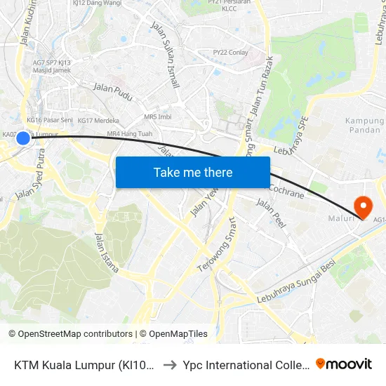 KTM Kuala Lumpur (Kl1093) to Ypc International College map