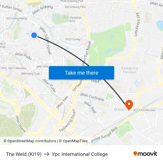 The Weld (Kl19) to Ypc International College map
