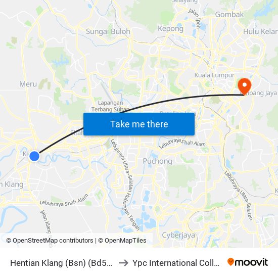 Hentian Klang (Bsn) (Bd580) to Ypc International College map
