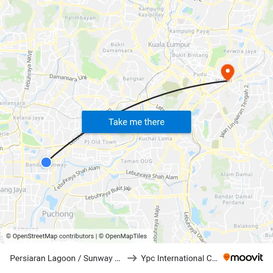 Persiaran Lagoon / Sunway Pyramid to Ypc International College map