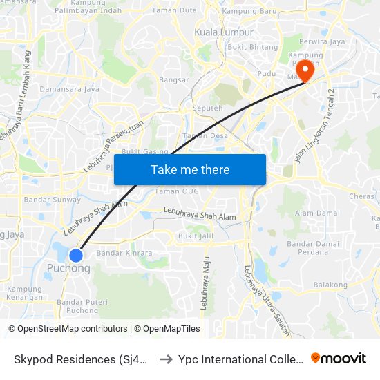 Skypod Residences (Sj447) to Ypc International College map