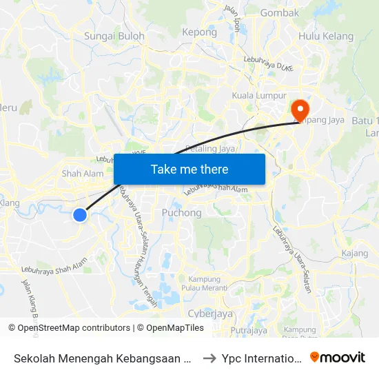Sekolah Menengah Kebangsaan Seksyen 24 Shah Alam to Ypc International College map