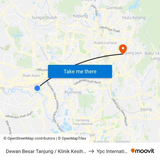Dewan Besar Tanjung / Klinik Kesihatan Seksyen 19 Shah Alam to Ypc International College map