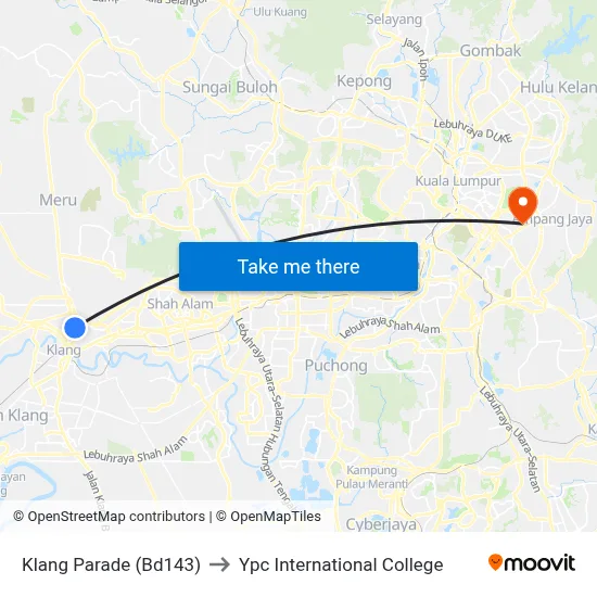 Klang Parade (Bd143) to Ypc International College map