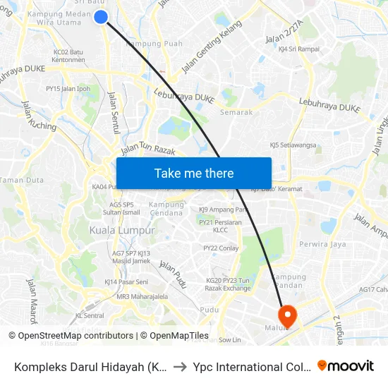 Kompleks Darul Hidayah (Kl618) to Ypc International College map
