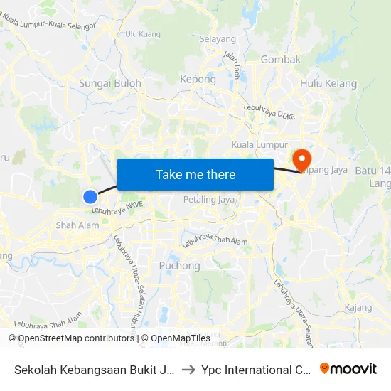 Sekolah Kebangsaan Bukit Jelutong to Ypc International College map