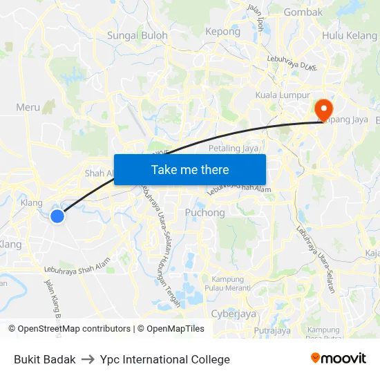 Bukit Badak to Ypc International College map