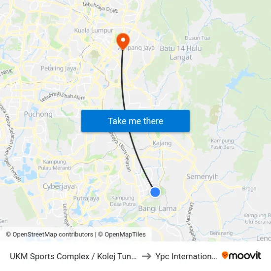 UKM Sports Complex / Kolej Tun Hussein Onn UKM to Ypc International College map
