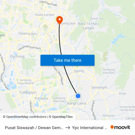 Pusat Siswazah / Dewan Gemilang UKM to Ypc International College map