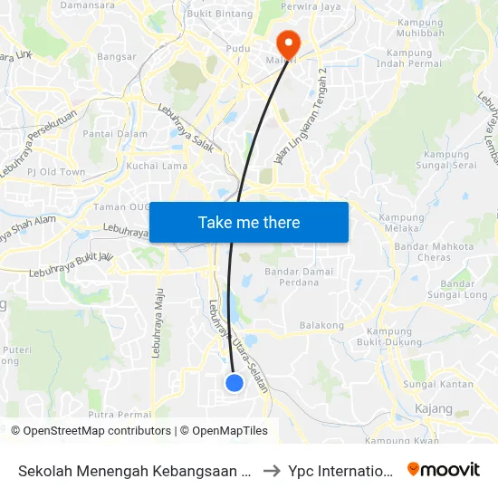 Sekolah Menengah Kebangsaan Seri Serdang (Sj125) to Ypc International College map