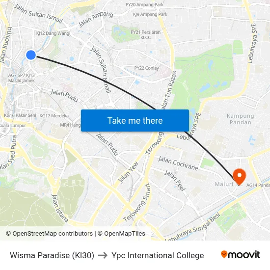 Wisma Paradise (Kl30) to Ypc International College map
